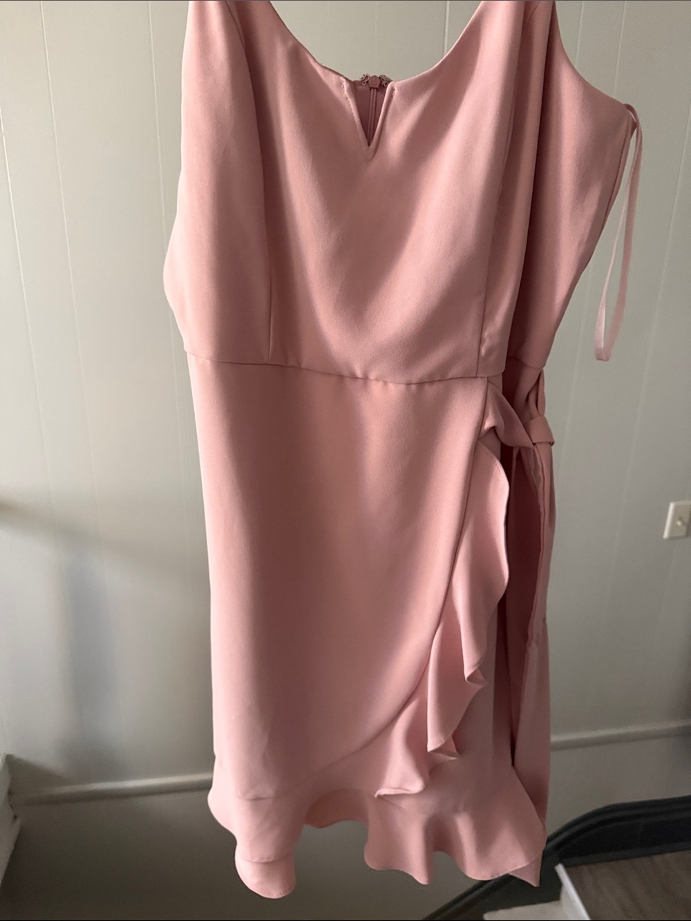 Pink Ruffle Wrap Dress- size L